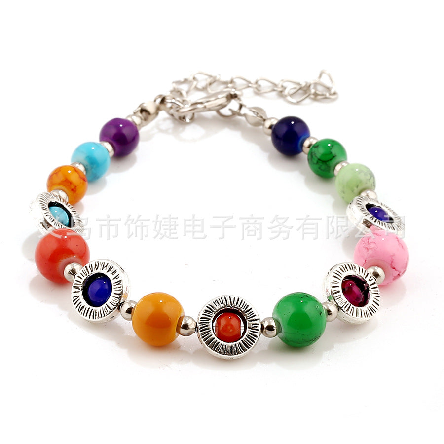 Wholesale Colored Beads Alloy Bracelets